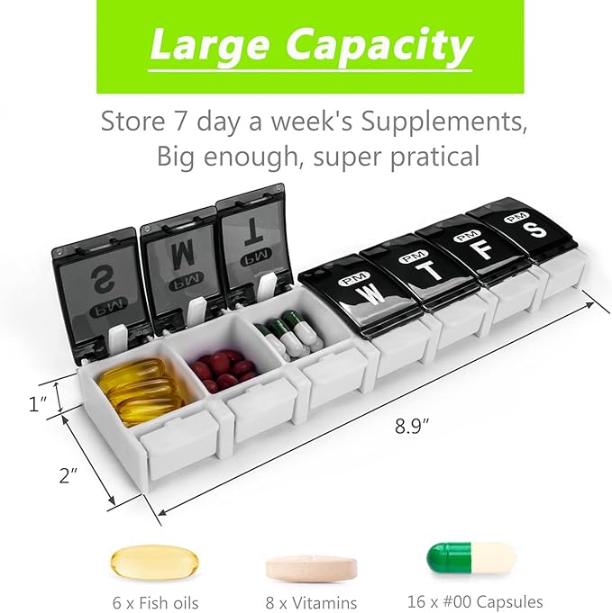 Extra Large Weekly Pill Organizer 2 Times a Day - Image 2