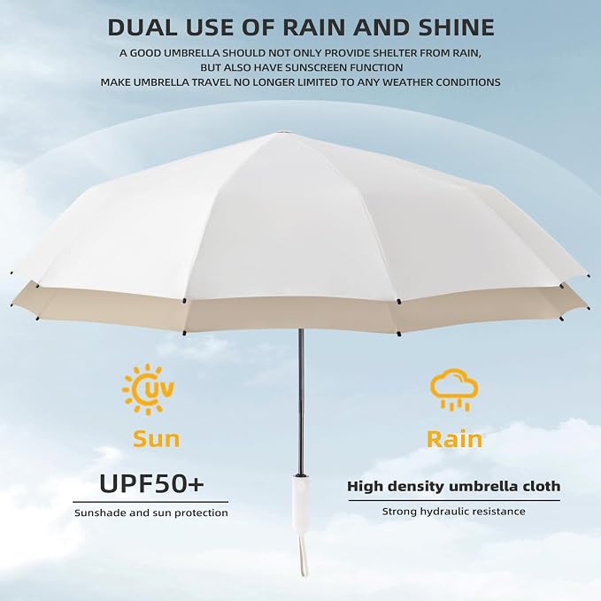 Folding Umbrella Anti-UV Compact Durable Folding Umbrella Auto Open Close - Image 3