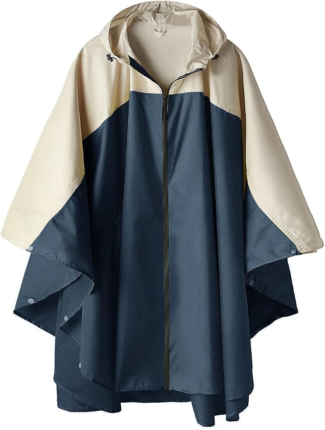 SaphiRose Unisex Rain Poncho Hooded Waterproof Raincoat by SaphiRose
