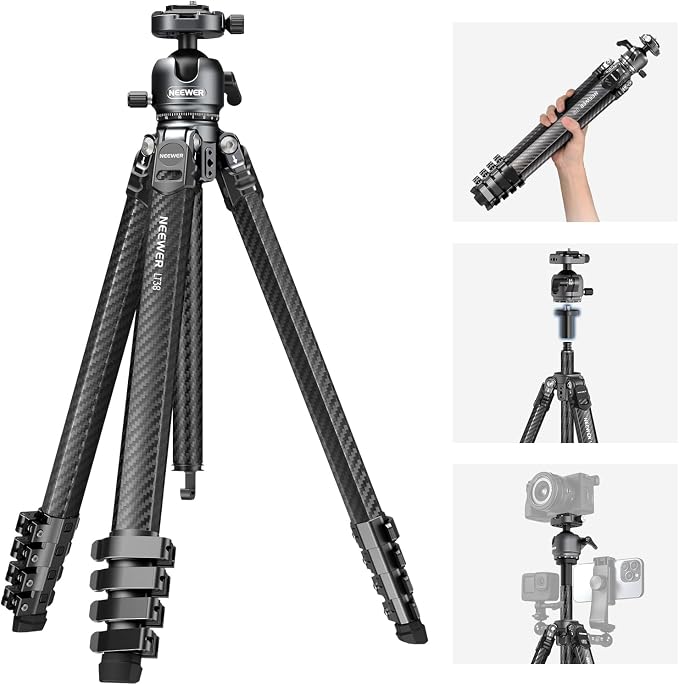 NEEWER LITETRIP LT38 61" Travel Tripod Carbon Fiber by Neewer