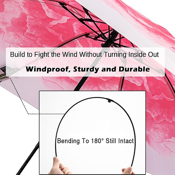 LANBRELLA Compact Reverse Folding Umbrella Auto Windproof Travel Umbrella - Image 3