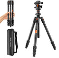 K&F Concept 64" Carbon Fiber Camera Tripod, Lightweight Travel Tripod by KFCONCEPT