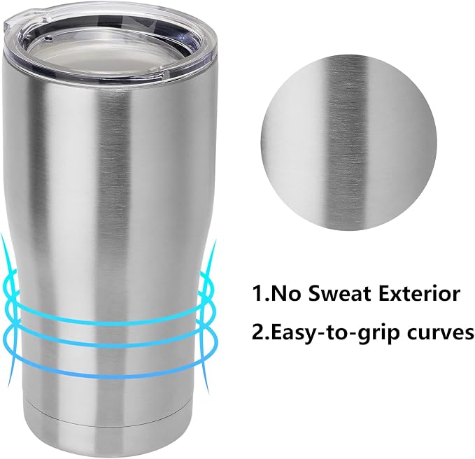 DOMICARE 20oz Tumbler with Lid Stainless Steel Tumblers Bulk, Double Wall - Image 2