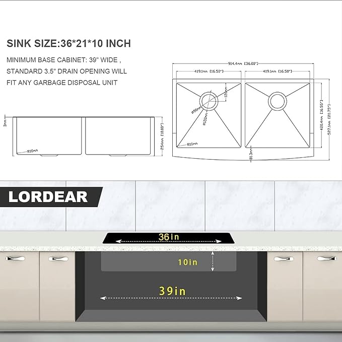 36 Farmhouse Sink Stainless Steel - Image 8