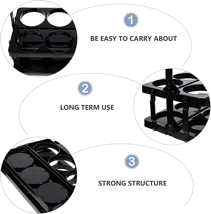 Plastic Foldable Cup Holder, 13 inches, Holds 6 Beverages, Portable - Image 7