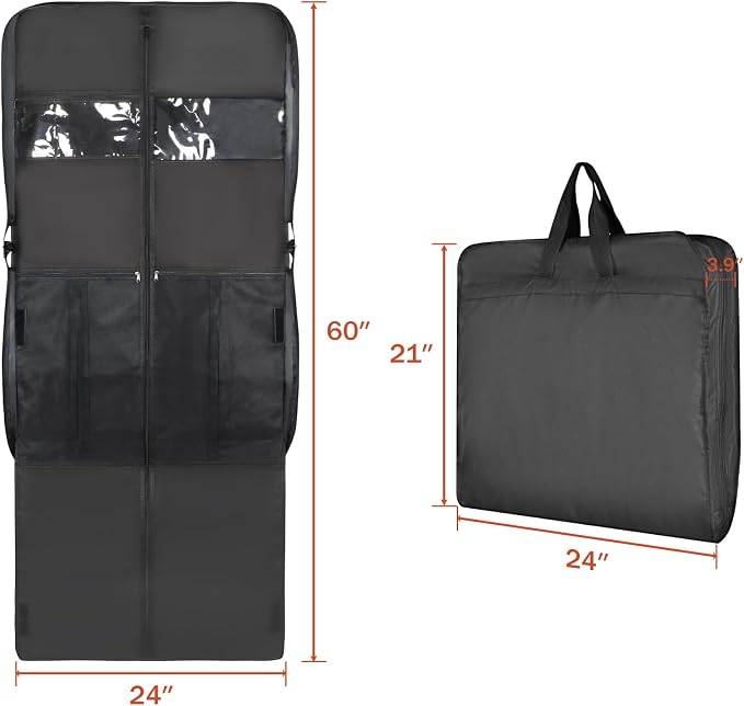 Univivi 60 '' Foldable Extra Long Dress Garment Bag, Premium Breathable & - Image 5