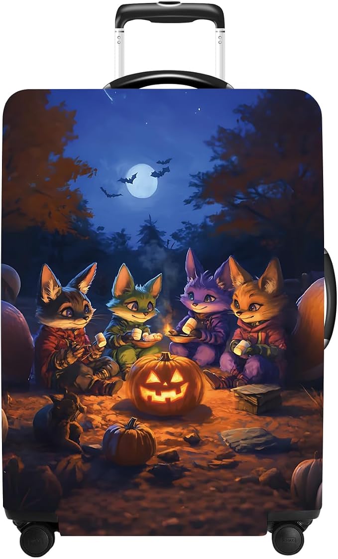 Halloween Luggage Cover Washable Suitcase Protector Anti-Scratch, Stretchable by THISFIND