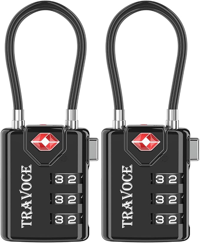 TSA Approved Luggage Locks, Travel Locks Which Also Work Great as Gym Locks by TRAVOCE