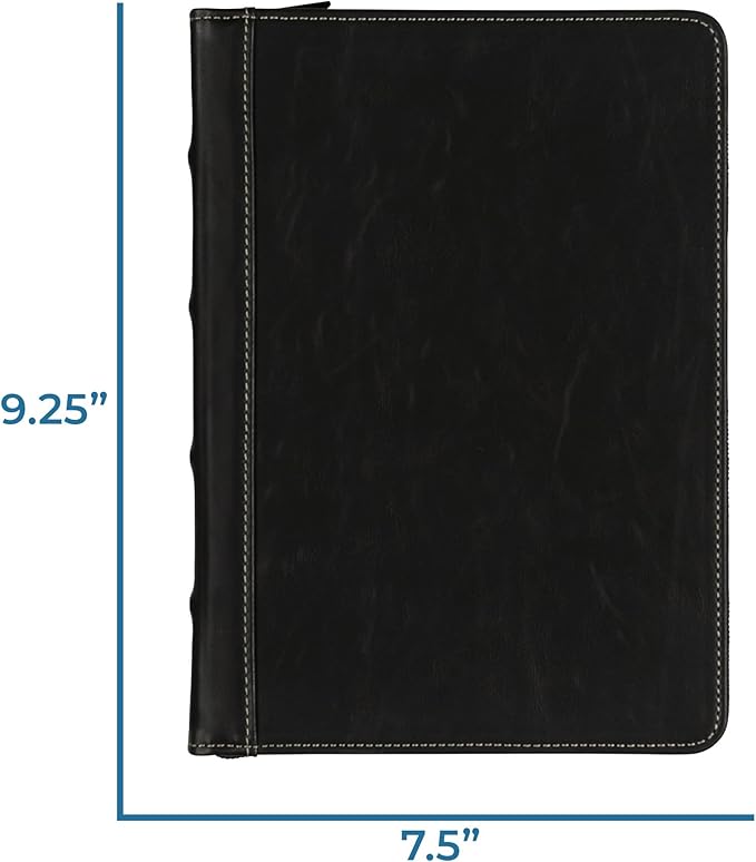 Samsill Vintage Leather Mini 3 Ring Zipper Binder, 1 Inch Round Ring Capacity - Image 2