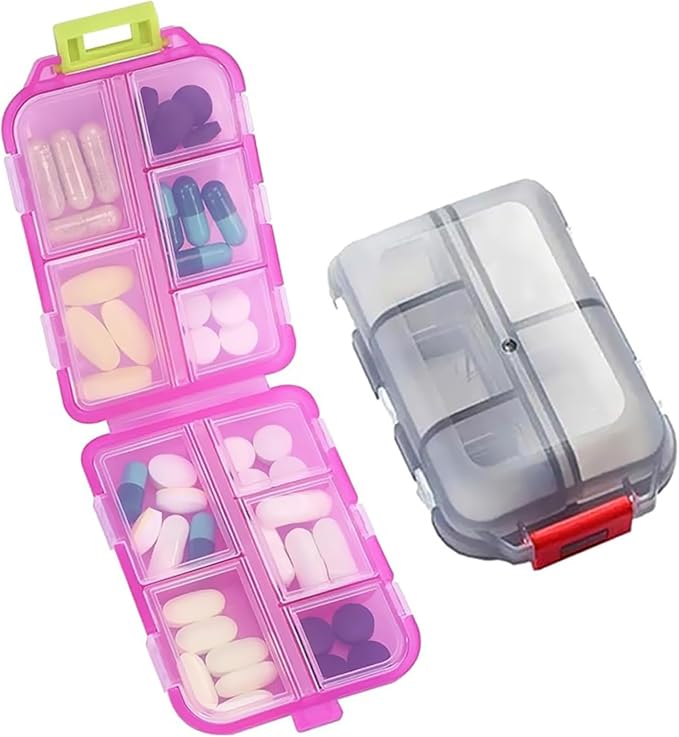 Small Pill Case Travel Pill Box Cute Pill Organizer by INVODA