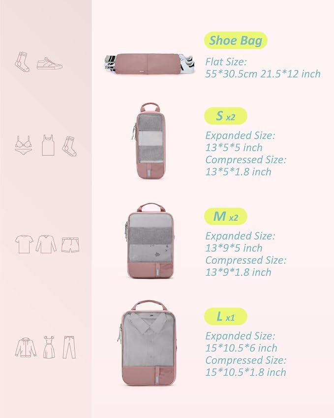BAGSMART 6 Set Compression Packing Cubes - Image 2