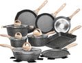 JEETEE Pots and Pans Set Non Stick 23pcs, Healthy Kitchen Cookware Sets by JEETEE