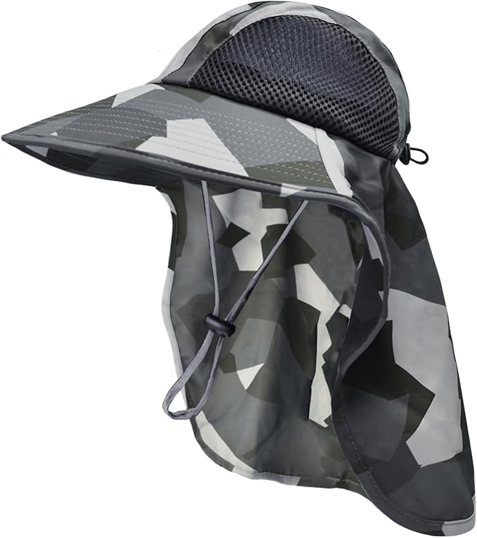 Sun Hat for Men Women with Neck Flap, UPF 50+ UV Protective Hiking Fishing Hats by ZOORON