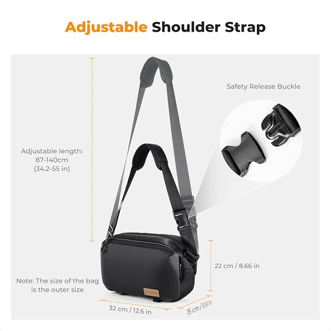 K&F Concept 2 in 1 Sling Bag Everyday Shoulder Bag & Multifunction Photography - Image 6