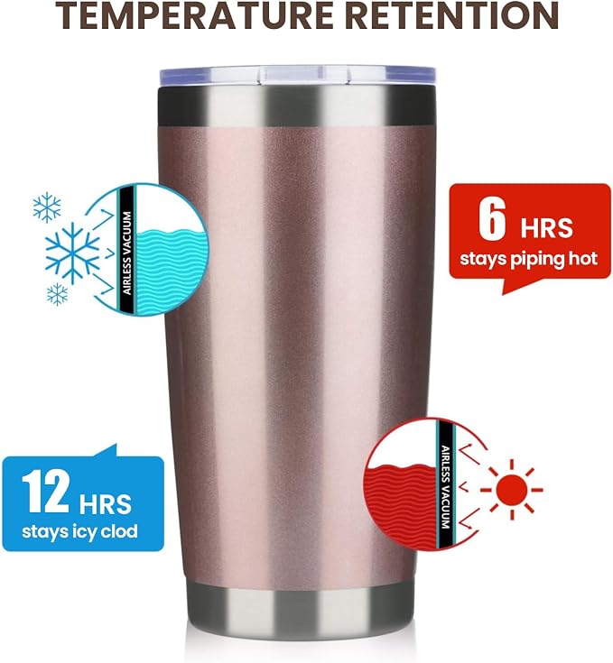 MEWAY 20oz Tumbler 8 Pack Double Wall Vacuum Insulated Travel Mug Bulk - Image 6