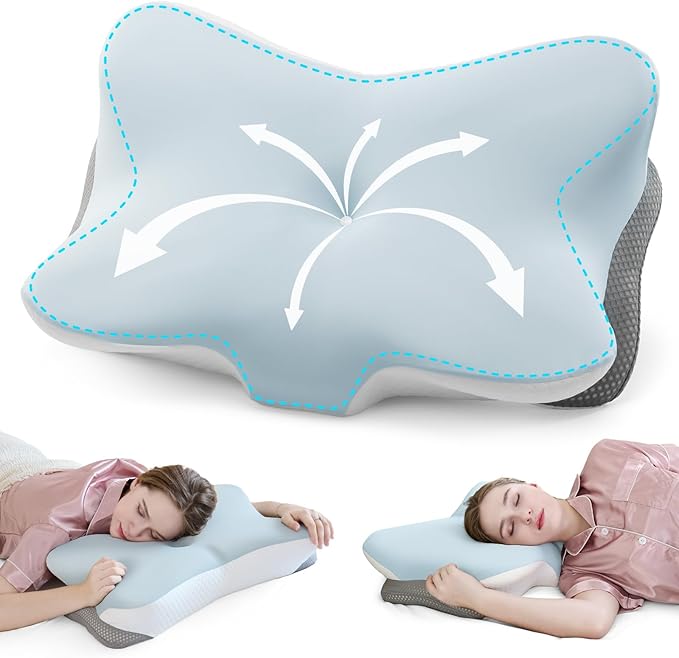 Cervical Pillow for Neck Support, Memory Foam Contour Pillow, Ergonomic by SHJADE