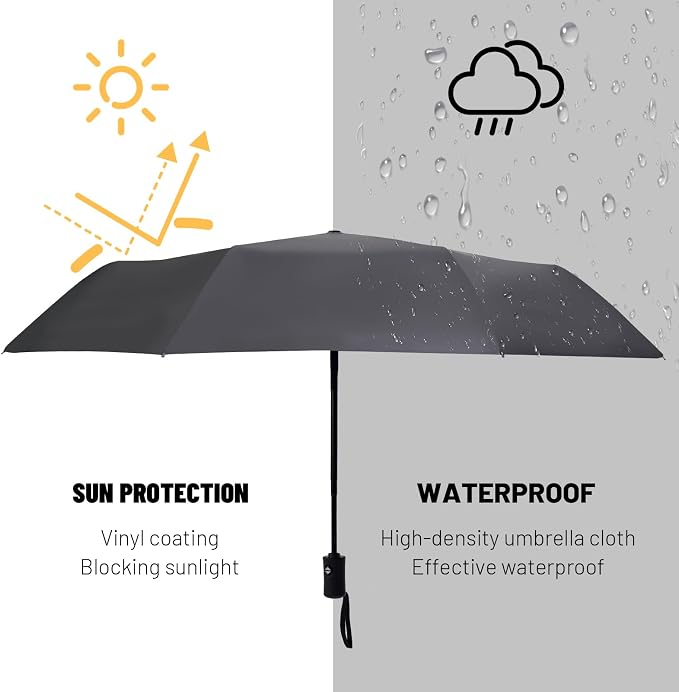 SY COMPACT Travel Umbrella Windproof Automatic Umbrellas Small Compact UV Sun - Image 7