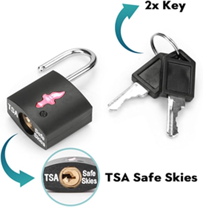 4 Pack TSA Luggage Locks with Key - Image 4