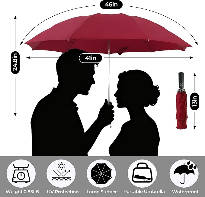 LLanxiry Compact Travel Umbrella, Mini Windproof Umbrellas - Image 4