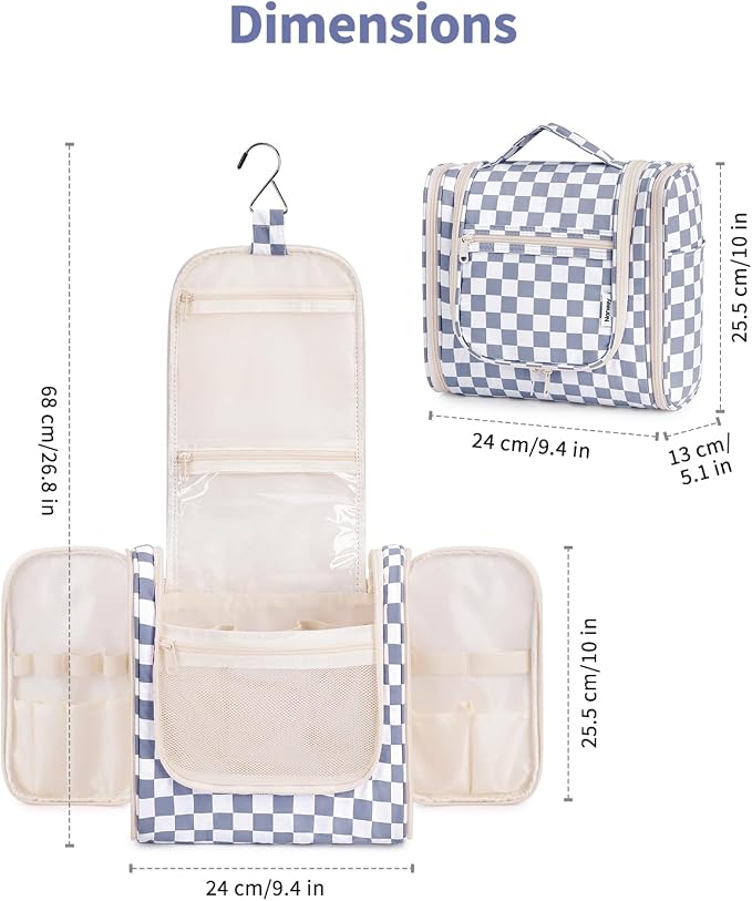 Narwey Checked Hanging Travel Toiletry Bag - Image 5