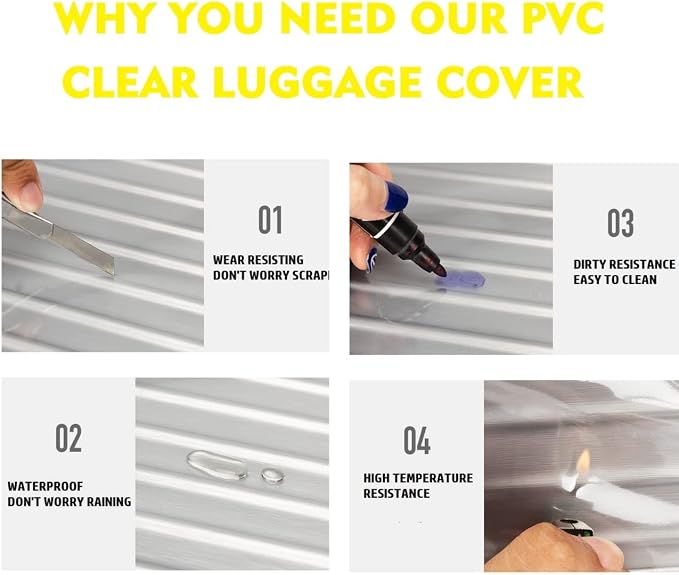 2pcs Clear PVC Suitcase Covers Protectors Transparent Luggage Cover Waterproof - Image 5