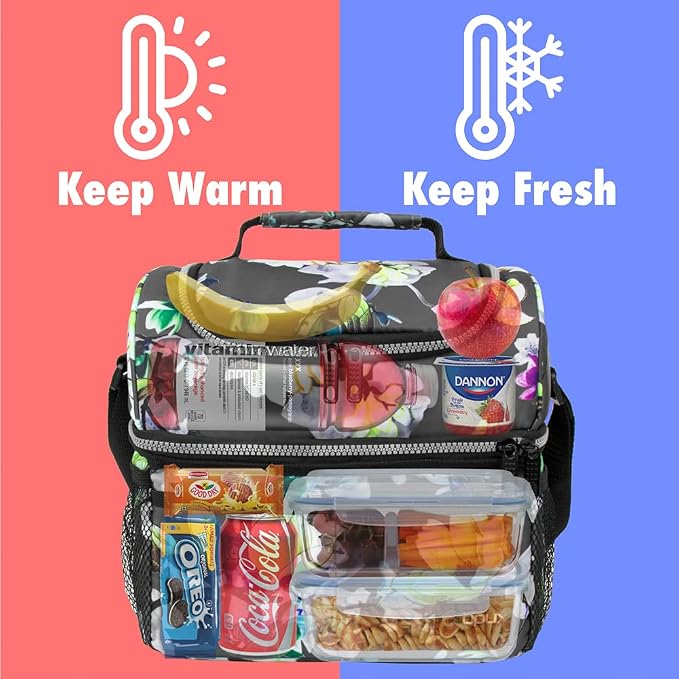 OPUX Lunch Box For Women, Insulated Large Lunch Bag Adult Work, Double Decker - Image 2