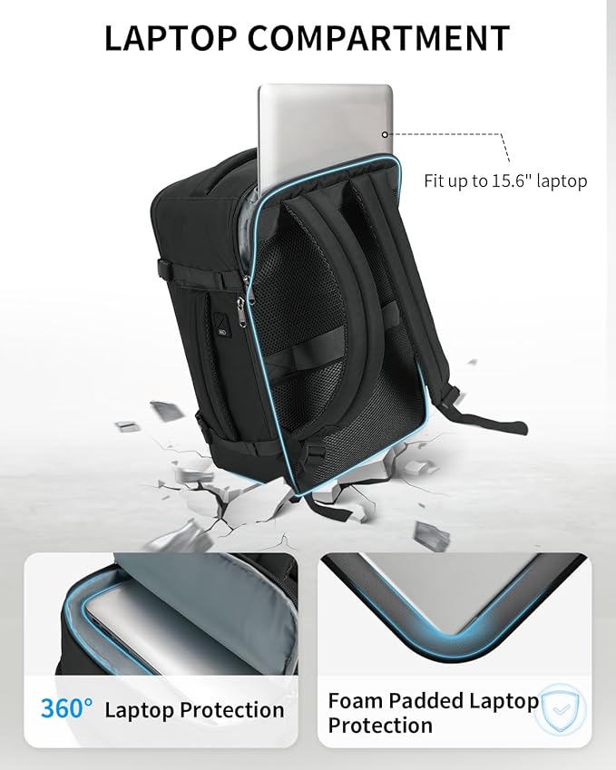 ECOHUB Travel Backpack for Men Women, Carry on Backpack - Image 3