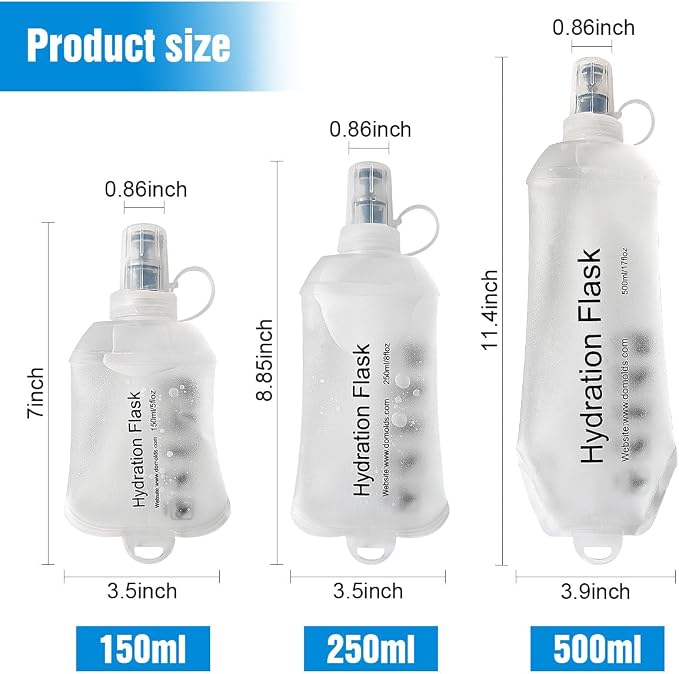AXEN Soft Flask TPU Foldable Running Hydration Flask, Soft Collapsible Water - Image 2