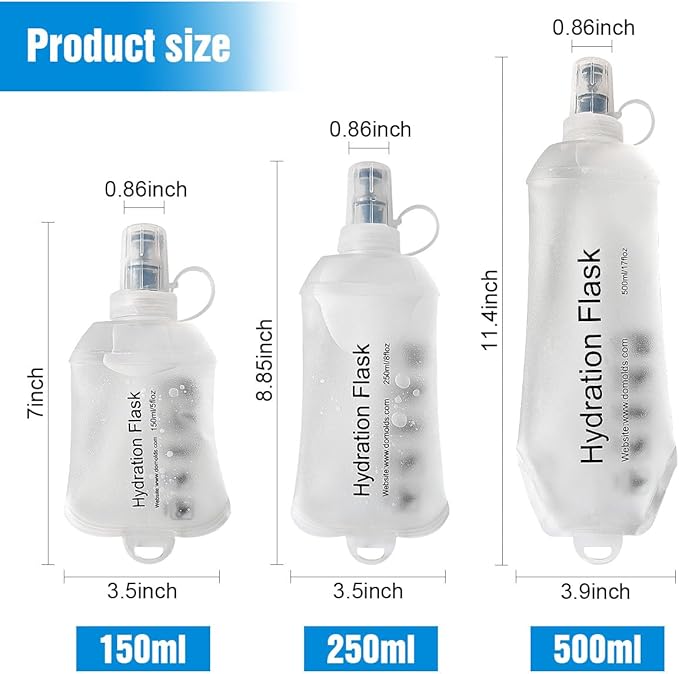 AXEN Soft Flask TPU Foldable Running Hydration Flask, Soft Collapsible Water - Image 2