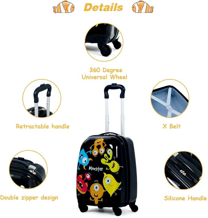 HONEY JOY Kids Luggage, Lightweight Toddler Girls Suitcase, Durable ABS - Image 4