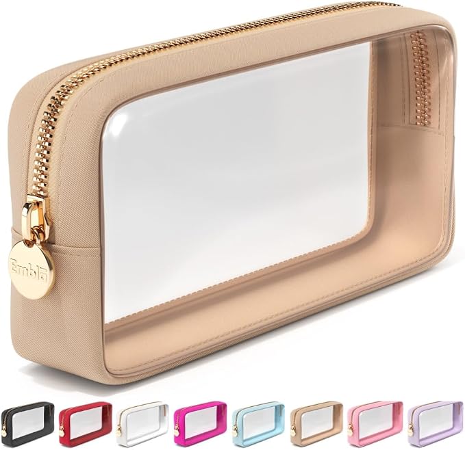 Clear Makeup Bag Zipper Pouch, Transparent Cosmetic Case Organizer, TSA by Embla