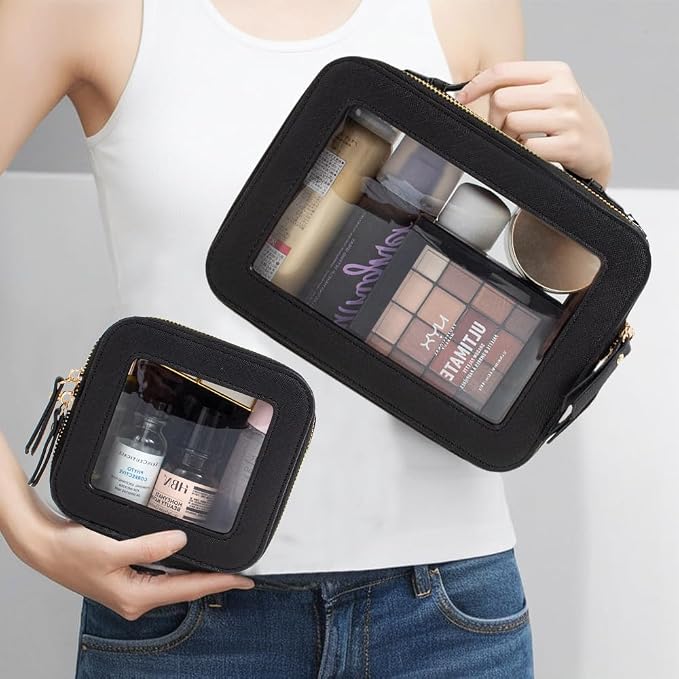 Travel Clear Makeup Bag Set, TSA Approved Cosmetic Bag Case - Image 2
