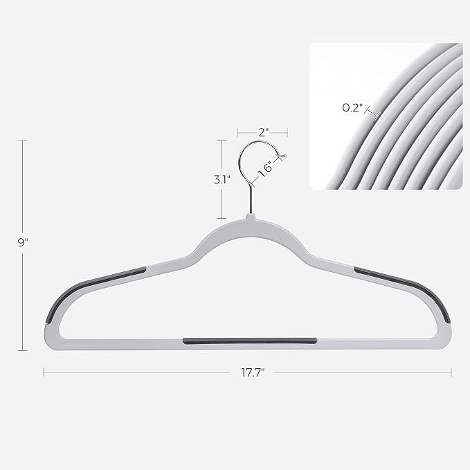 SONGMICS Clothes Hangers, Space-Saving, Light Gray and Dark Gray UCRP050G100 - Image 6