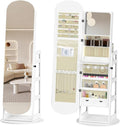 RQZ 8 LEDs Jewelry Cabinet Armoire Standing, 360° Swivel Jewelry Organizer by Unknown