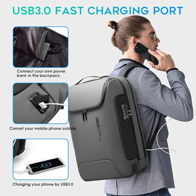 BANGE Anti Theft Backpack With TSA Lock, Waterproof Backpacks With YKK Zipper - Image 6