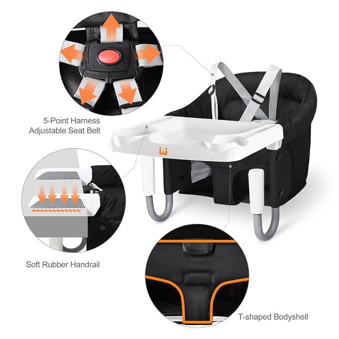 MTWML Hook On High Chair with Tray, Portable Baby High Chair That Attaches to - Image 4