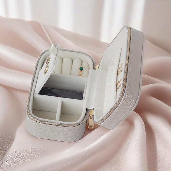 Travel Jewelry Case Bulk Of 4 For Women Weekend Trips, PU Leather Compact - Image 9