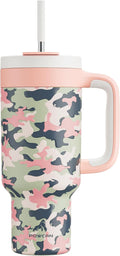 40 oz Camo Tumbler with Handle, 2-in-1 Straw and Sip Lid, Dishwasher Safe by POWCAN