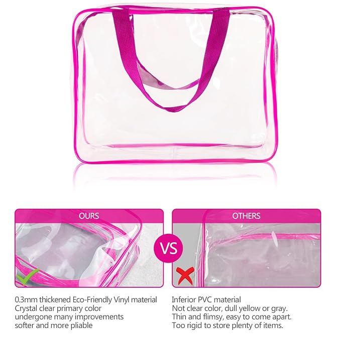 2Pcs Crystal Clear PVC Travel Toiletry Bag Kit - Image 5