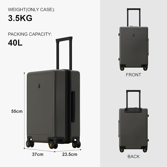 LEVEL8 Elegance Carry-on Suitcase, 20 Inch Carry on Luggage, Hardside Large - Image 8