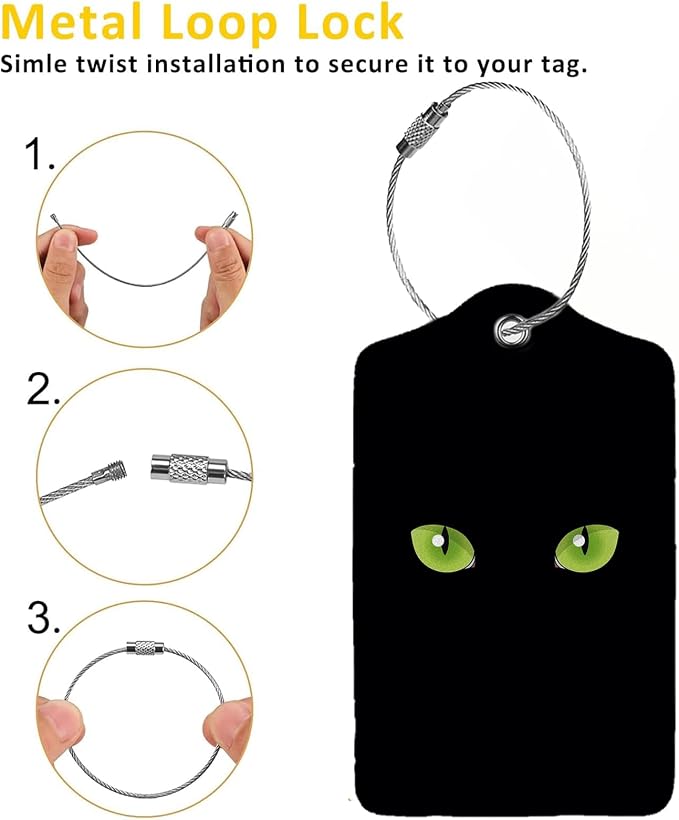 Black Cat Eyes 2 Pack Luggage Tag - Image 3