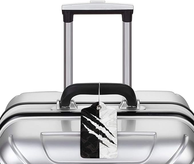 Black Against White Pattern Luggage Tags - Image 5