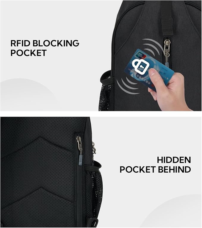 WATERFLY Crossbody Sling Backpack Sling Bag Travel Hiking Chest Bag Daypack - Image 3