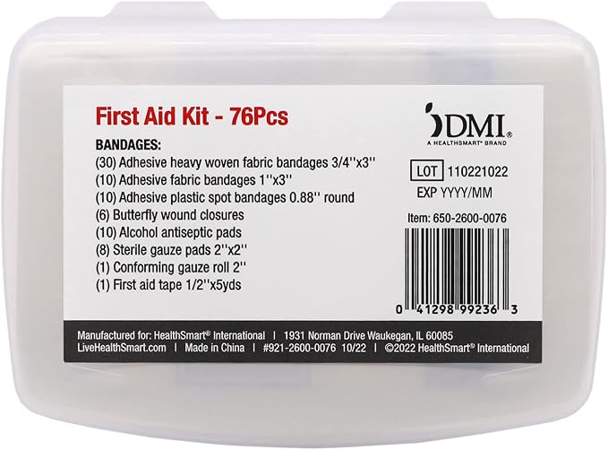 DMI 76-Piece First Aid Kit and TUMS 12 Count Smoothies Extra Strength 750mg - Image 3