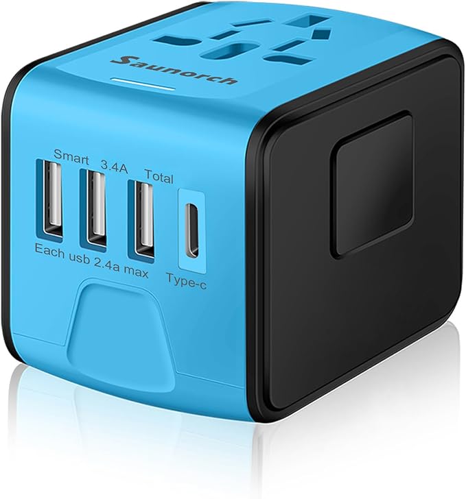 Travel Adapter Worldwide, Universal International Power Plug Adapter W/2.4A by SAUNORCH