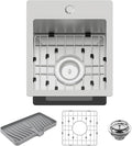 Small Kitchen Sink, 13x15 Inch Bar Sink Stainless Steel Drop In Small Kitchen by FAUENPEEY