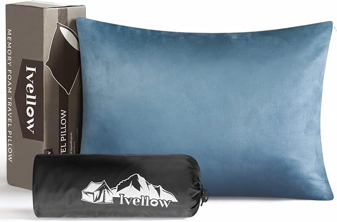 Ivellow Memory Foam Travel Pillow Compressible Camping Pillow by Ivellow