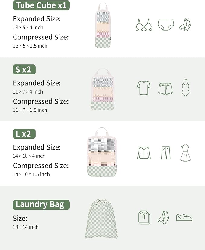 Narwey 6 Set Compression Packing Cubes - Image 4