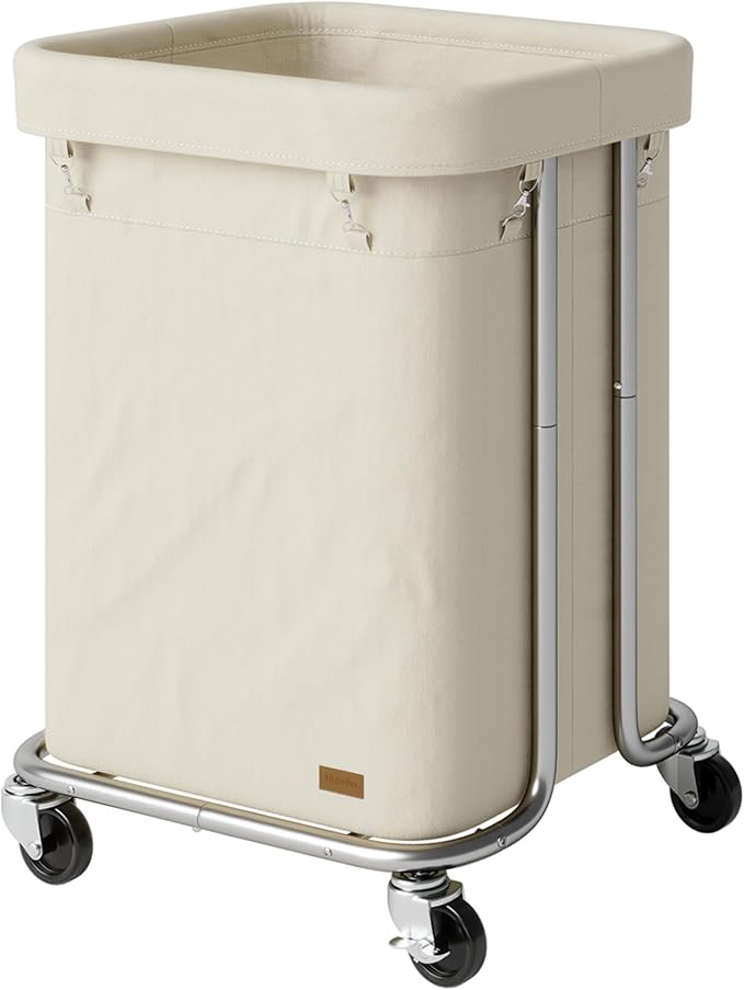 Laundry Basket with Wheels 150L/40Gal, Rolling Laundry Hamper with Steel Fram by Nunsino