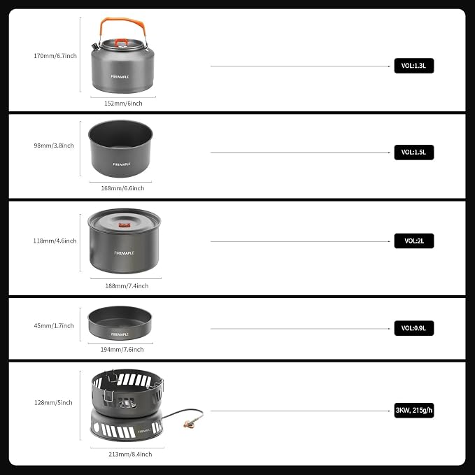 Fire Maple Versatile Outdoor Cooking Set Gas Stove Aluminum, Compact & Durable - Image 5
